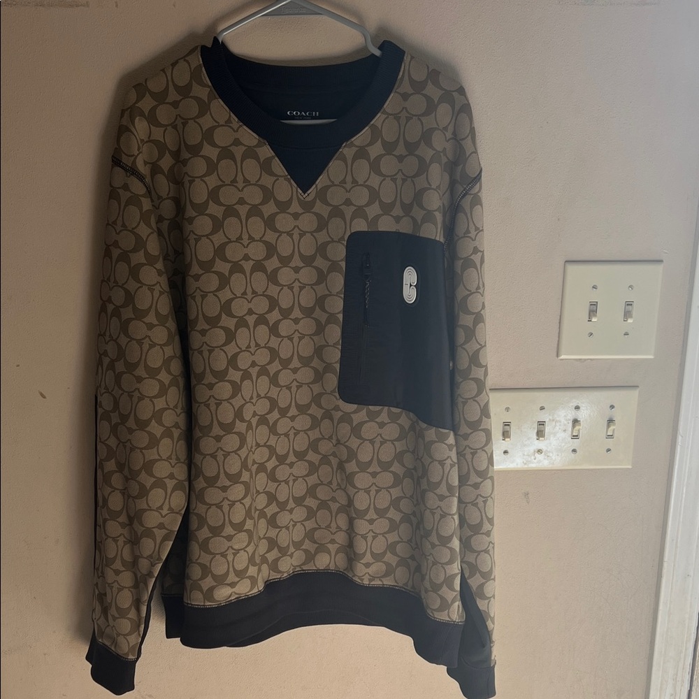 COACH MONOGRAM MIXED MEDIA SWEATSHIRT SIZE XL